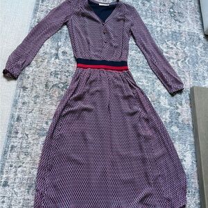 TORY BURCH Long-Sleeve Patterned Dress